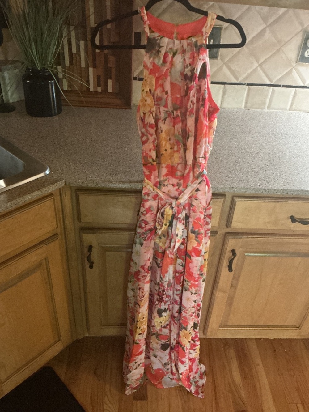 New R&K Floor length Floral Lined Dress